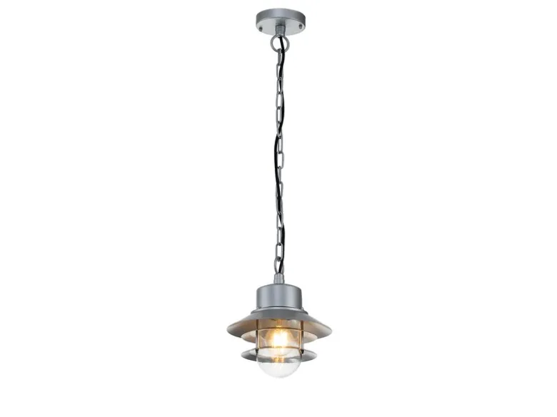 LED Wetterfeste Außen Hängeleuchte aus Edelstahl, Silber Ø22cm