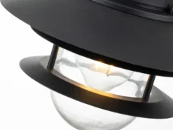 LED Wetterfeste Außen Hängeleuchte aus Edelstahl, Schwarz Ø22cm