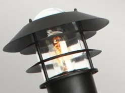 LED Wetterfeste Pollerleuchte aus Edelstahl, Schwarz Höhe 100cm