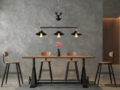 LED Zugpendelleuchte 3-flammig höhenverstellbar bis 180cm lang, Breite 92cm