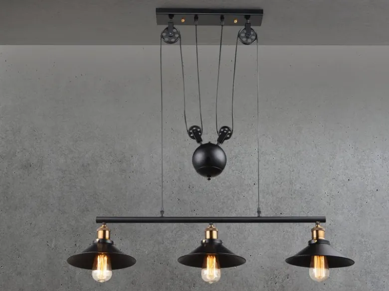 LED Zugpendelleuchte 3-flammig höhenverstellbar bis 180cm lang, Breite 92cm