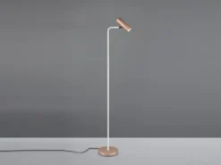 Leselampe MARLEY Metall Coffee / Weiß, Spot schwenkbar, Höhe 151cm