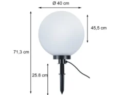 Leuchtkugel BOLO für den Garten mit Strom Weiß, 5m Kabel, Ø 40 cm