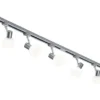 Lichtschienensystem mit 5 Spots Glas Weiß & Einspeisung 4-adrig, Länge 202,5cm