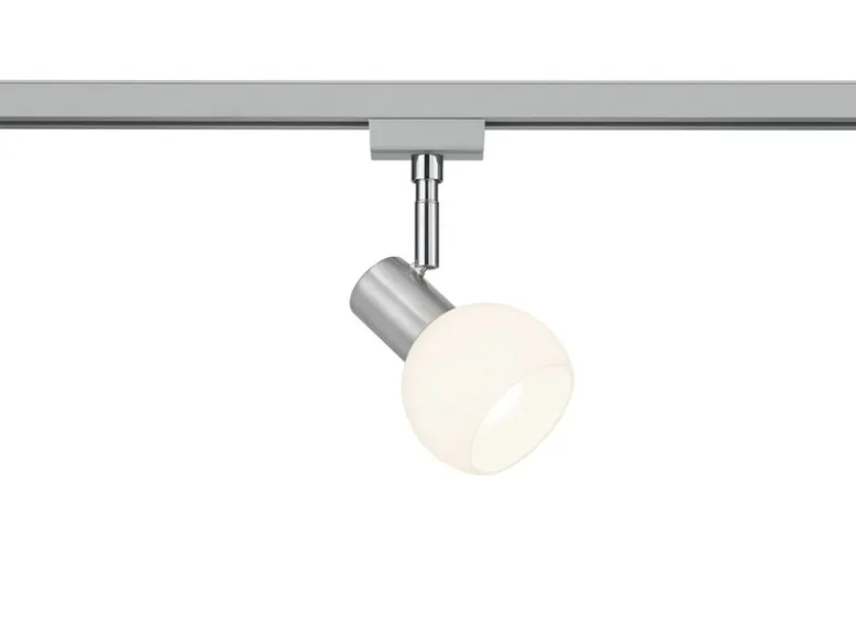 Lichtschienensystem mit 5 Spots Glas Weiß & Einspeisung 4-adrig, Länge 202,5cm