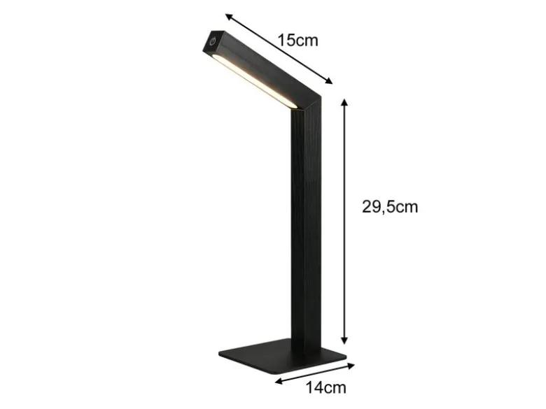 Magnetische Akku Schreibtischlampe SKIP Schwarz, dimmbar, Höhe 37cm