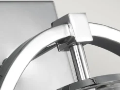 Markante LED Wandleuchte aus massivem Stahl in Chrom mit Glas, Höhe 46cm