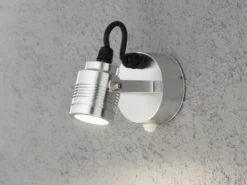 Massiver Aluminium Wandspot MONZA, Bewegungsmelder, schwenkbar, 240 Lm