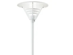 Mastleuchte / Gartenlaterne GEMINI, Höhe 220 cm, E27, Alu weiß / Opalglas