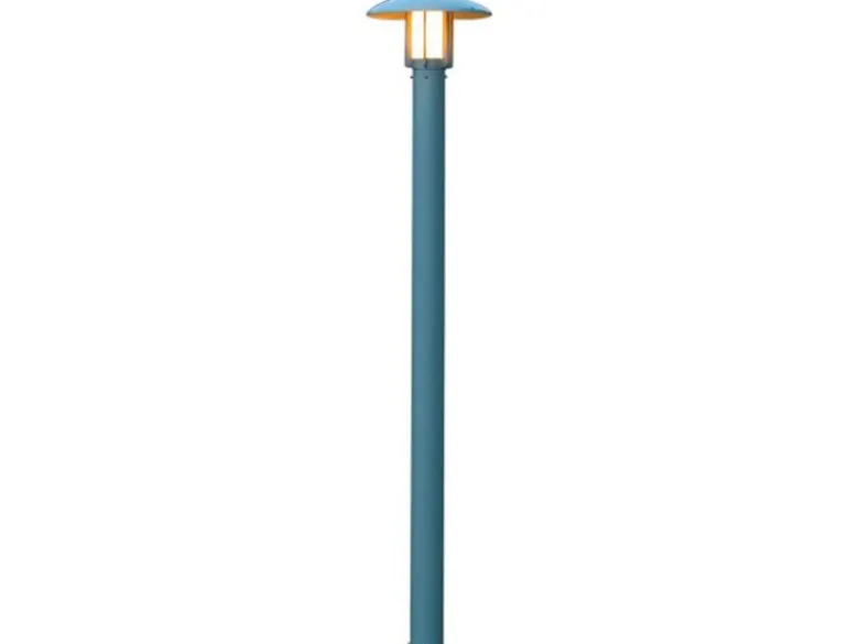 Mastleuchte / Gartenlaterne HEIMDAL, Höhe 200 cm, Alu silber / Glas opal, E27