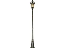 Mastleuchte PHILADELPHIA Jugendstil mit Amberglas, Höhe 237cm