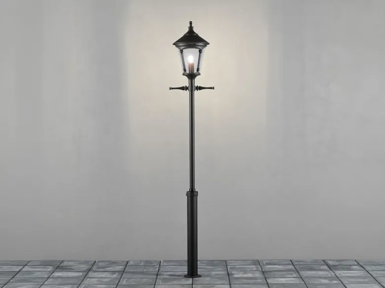 Mastleuchte VIRGO Laterne aus Aluminium Schwarz, Höhe 255cm