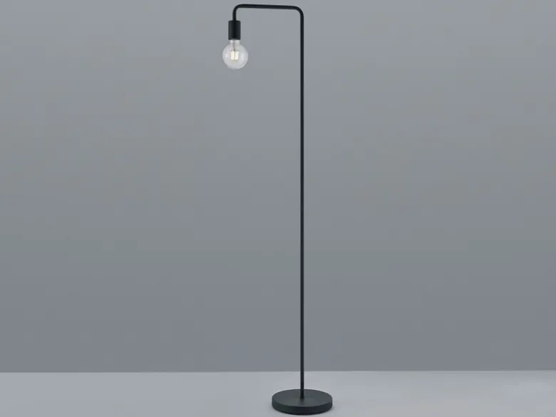 Minimalistische LED Stehleuchte, Metall Schwarz matt, Höhe 149cm