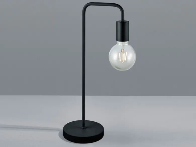 Minimalistische LED Tischleuchte, Metall Schwarz matt, Höhe 51cm