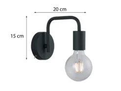 Minimalistische LED Wandlampe Schwarz mit Schalter, Höhe 15cm