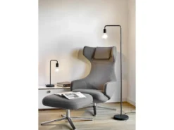 Minimalistische Retro Stehleuchte DIALLO, schwarz matt