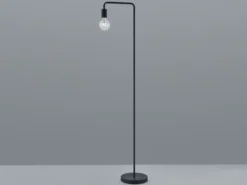 Minimalistische Retro Stehleuchte DIALLO, schwarz matt
