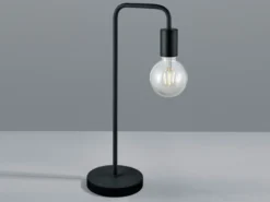 Minimalistische Retro Tischleuchte DIALLO Schwarz matt, Höhe 51cm