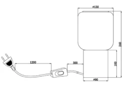 Mini Tischleuchte NICO Messing Glasschirm Rauchfarbig, Höhe 24cm