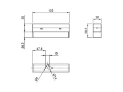 Mittel-/ End Einspeisung Grau für 2-Phasen Schienensystem DUOline