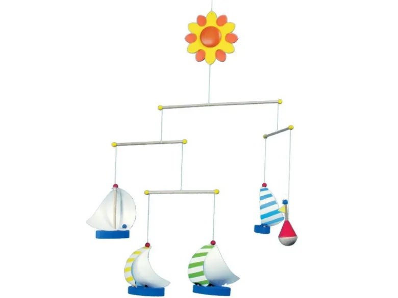 Mobile aus Holz & Folie, kleine Boote, Made in Germany, Mobile SEGELSCHIFF