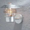 Moderne Außen Wandlaterne MODENA stehend, Stahl Silber, Höhe 23cm