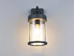 Moderne Außenwandleuchte ALMERIA Laterne in Anthrazit, Höhe 29cm