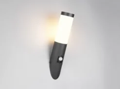 Moderne Außenwandleuchte TRIOTO mit Bewegungsmelder Schwarz, Höhe 39cm