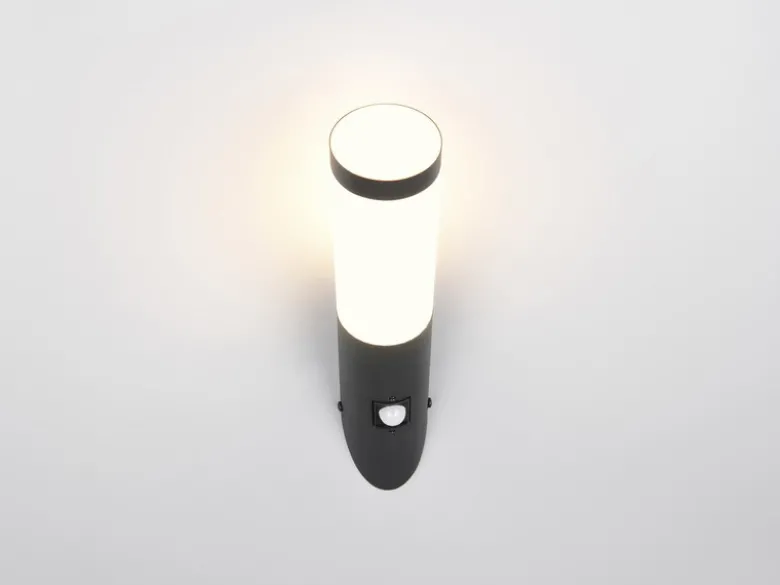 Moderne Außenwandleuchte TRIOTO mit Bewegungsmelder Schwarz, Höhe 39cm