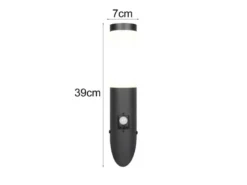 Moderne Außenwandleuchte TRIOTO mit Bewegungsmelder Schwarz, Höhe 39cm