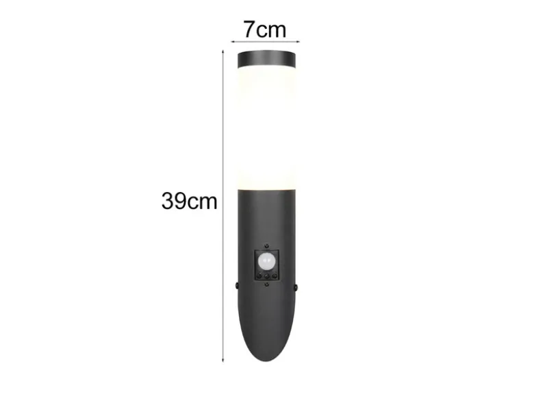 Moderne Außenwandleuchte TRIOTO mit Bewegungsmelder Schwarz, Höhe 39cm