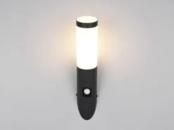 Moderne Außenwandleuchte TRIOTO mit Bewegungsmelder Schwarz, Höhe 39cm