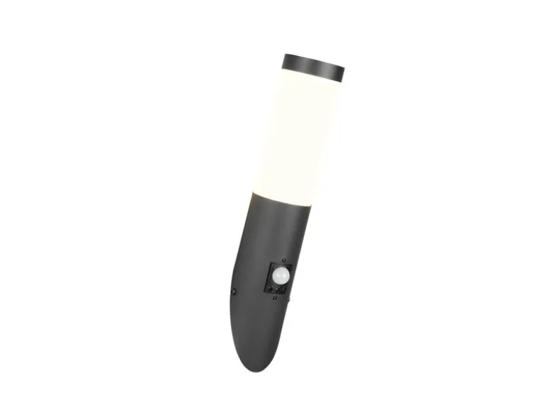 Moderne Außenwandleuchte TRIOTO mit Bewegungsmelder Schwarz, Höhe 39cm