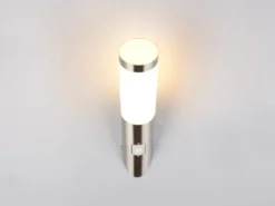 Moderne Außenwandleuchte TRIOTO mit Bewegungsmelder Silber, Höhe 39cm