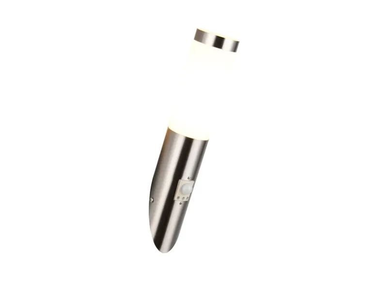 Moderne Außenwandleuchte TRIOTO mit Bewegungsmelder Silber, Höhe 39cm