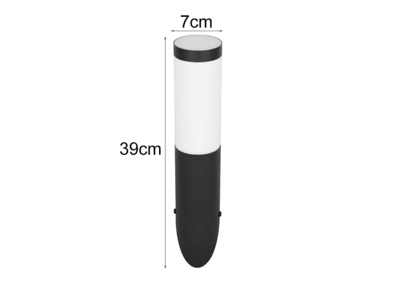 Moderne Außenwandleuchte TRIOTO aus Edelstahl in Schwarz, Höhe 39cm