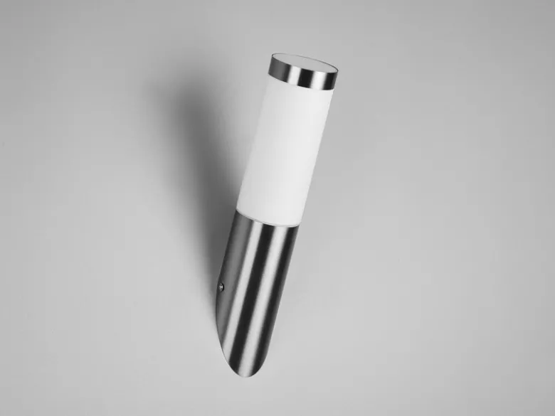 Moderne Außenwandleuchte TRIOTO aus Edelstahl in Silber, Höhe 39cm