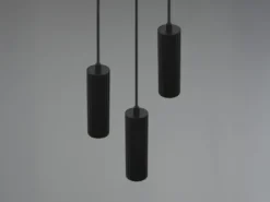 Moderne Cluster Pendelleuchte SOKA 3-flammig aus Metall Schwarz Ø 28cm