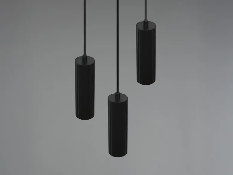 Moderne Cluster Pendelleuchte SOKA 3-flammig aus Metall Schwarz Ø 28cm