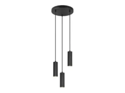 Moderne Cluster Pendelleuchte SOKA 3-flammig aus Metall Schwarz Ø 28cm