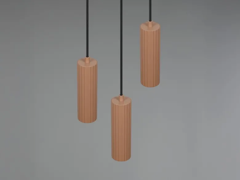Moderne Cluster Pendelleuchte SOKA 3-flammig Metall Hellgrau & Coffee Ø 28cm