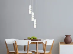 Moderne Cluster Pendelleuchte STREAM 3-flammig aus Metall in Weiß, Ø 28cm