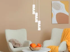 Moderne Cluster Pendelleuchte STREAM 3-flammig aus Metall in Weiß, Ø 28cm