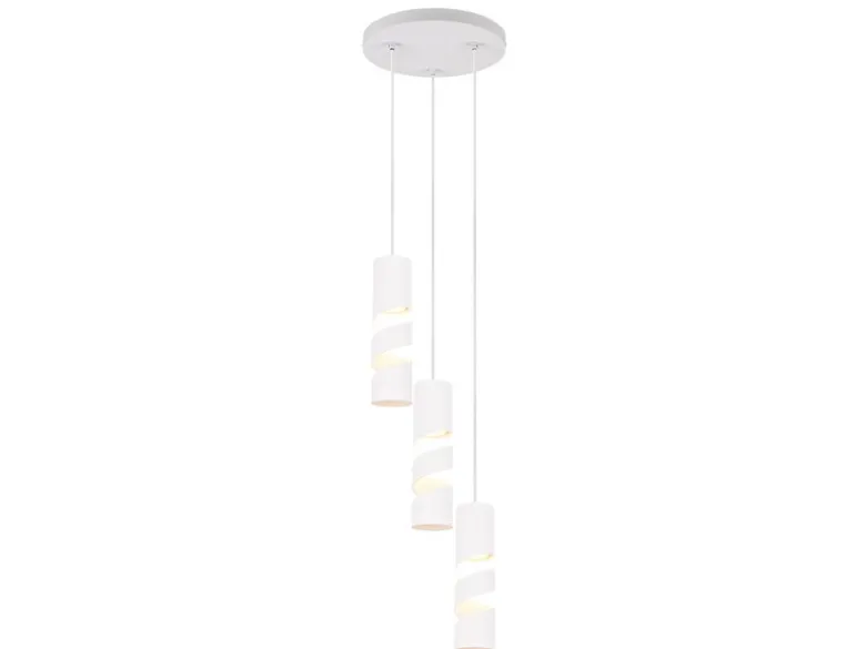 Moderne Cluster Pendelleuchte STREAM 3-flammig aus Metall in Weiß, Ø 28cm