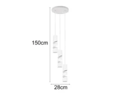 Moderne Cluster Pendelleuchte STREAM 3-flammig aus Metall in Weiß, Ø 28cm