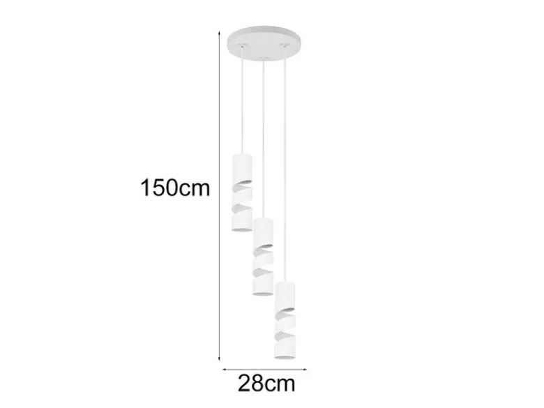 Moderne Cluster Pendelleuchte STREAM 3-flammig aus Metall in Weiß, Ø 28cm