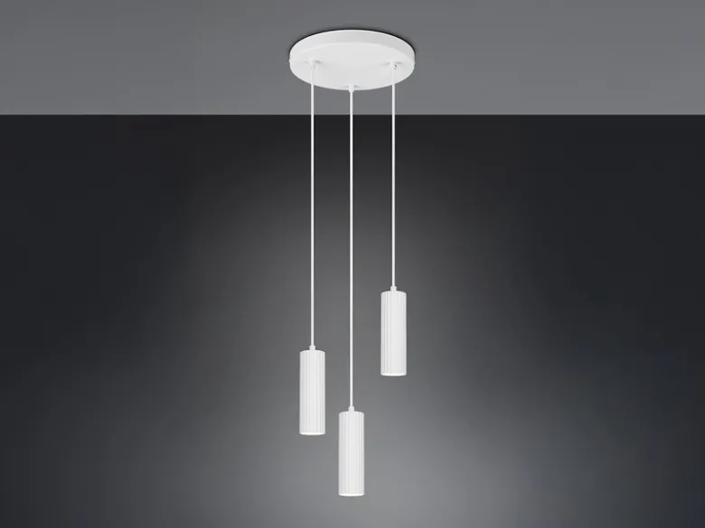 Moderne Cluster Pendelleuchte SOKA 3-flammig aus Metall Weiß Ø 28cm