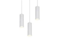 Moderne Cluster Pendelleuchte SOKA 3-flammig aus Metall Weiß Ø 28cm