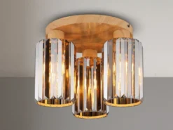 Moderne Deckenleuchte RUN 3-flammig mit Rauchglas Kristall Ø 35cm
