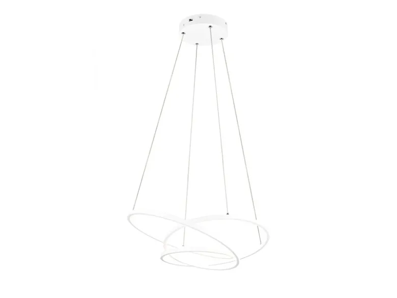 Moderne dimmbare LED Pendelleuchte DARVIN in Weiß, Breite 64cm